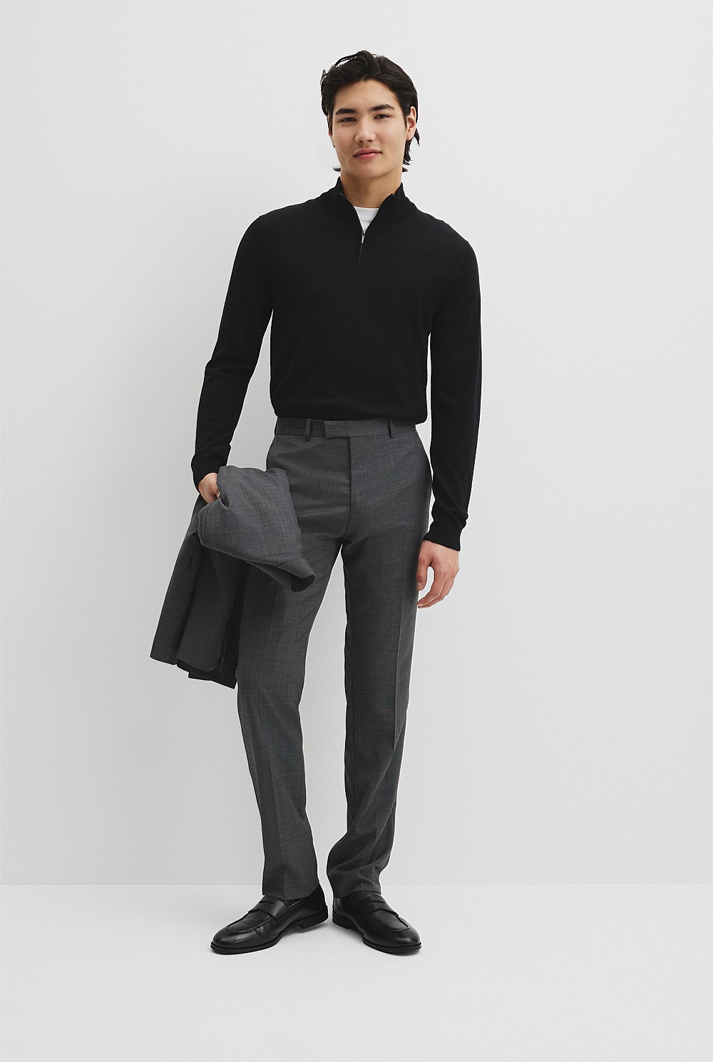 Australian Merino Long Sleeve Vam Half Zip Knit