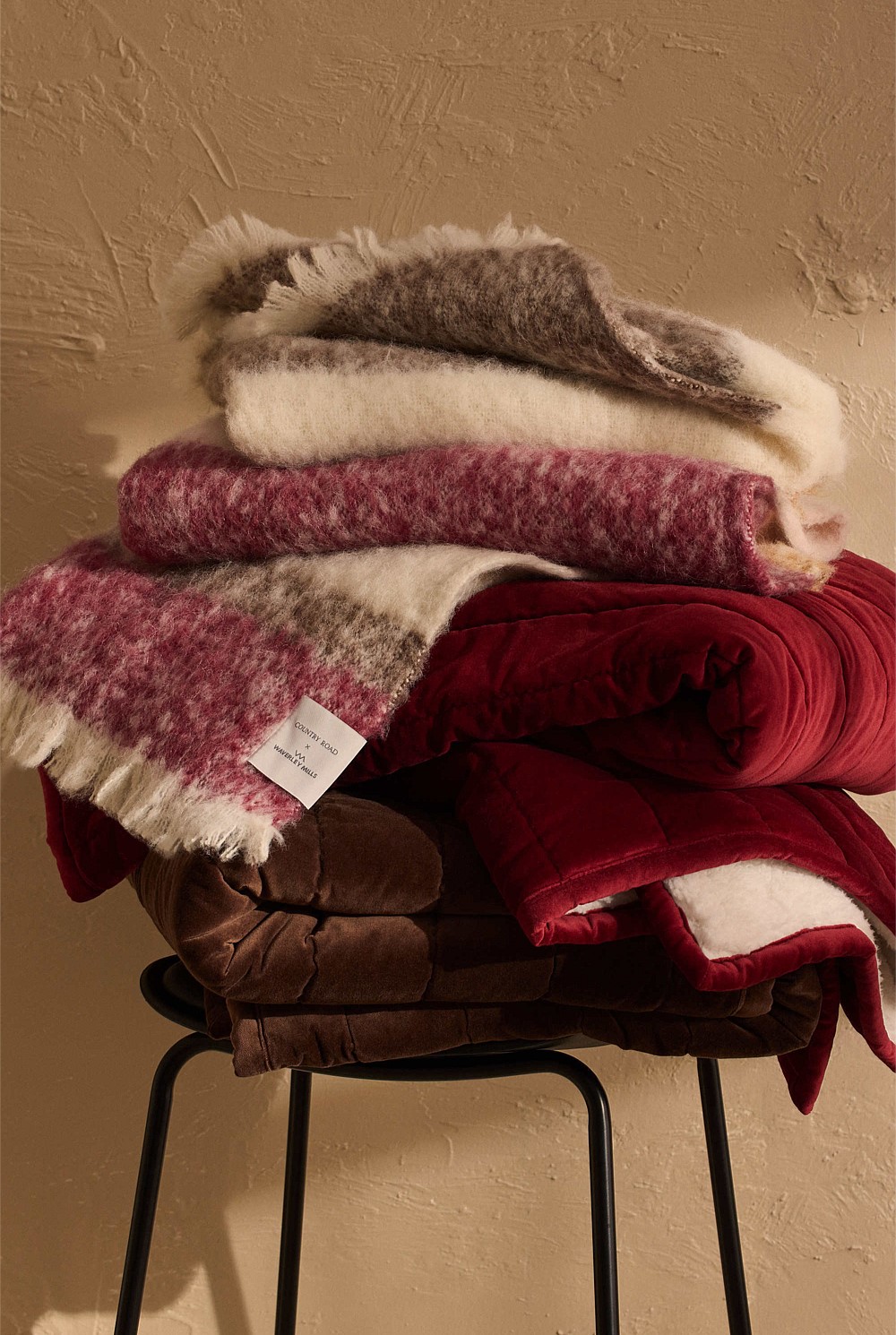 Marlon Cotton Sherpa Throw