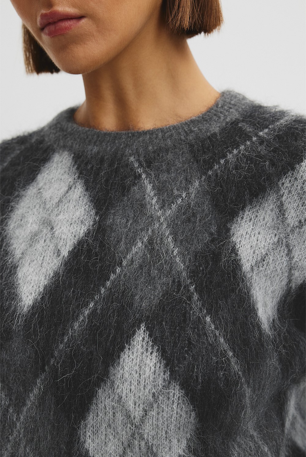 Argyle Crew Neck Knit