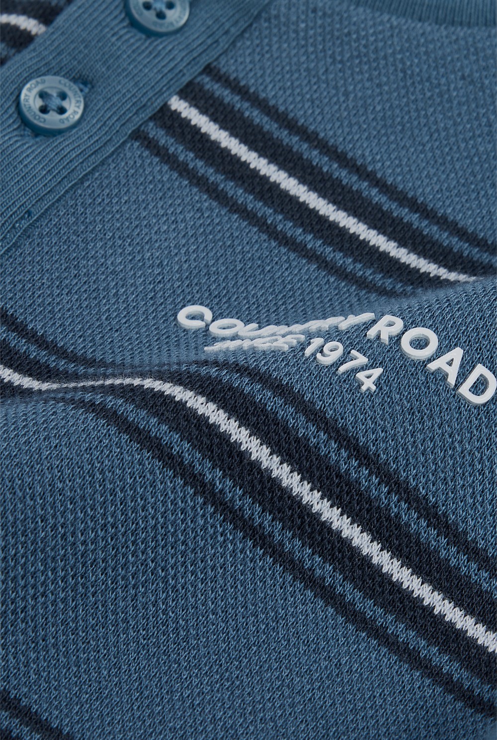 Organically Grown Cotton Stripe Long Sleeve Pique T-Shirt