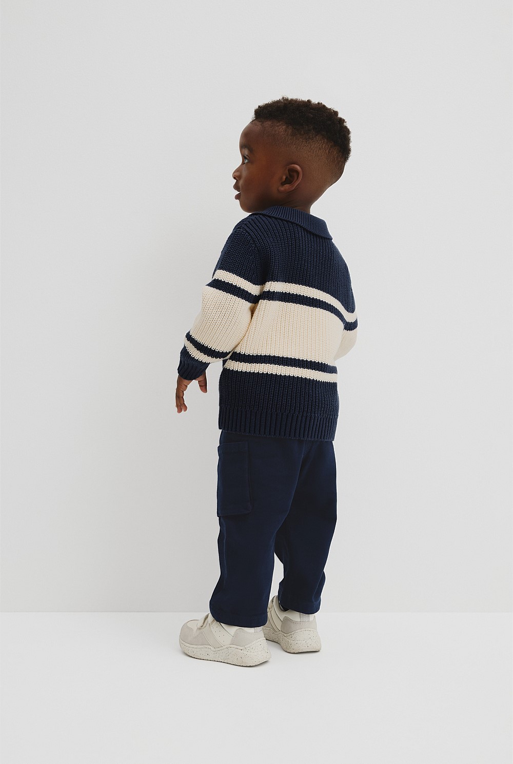 Stripe Collared Knit