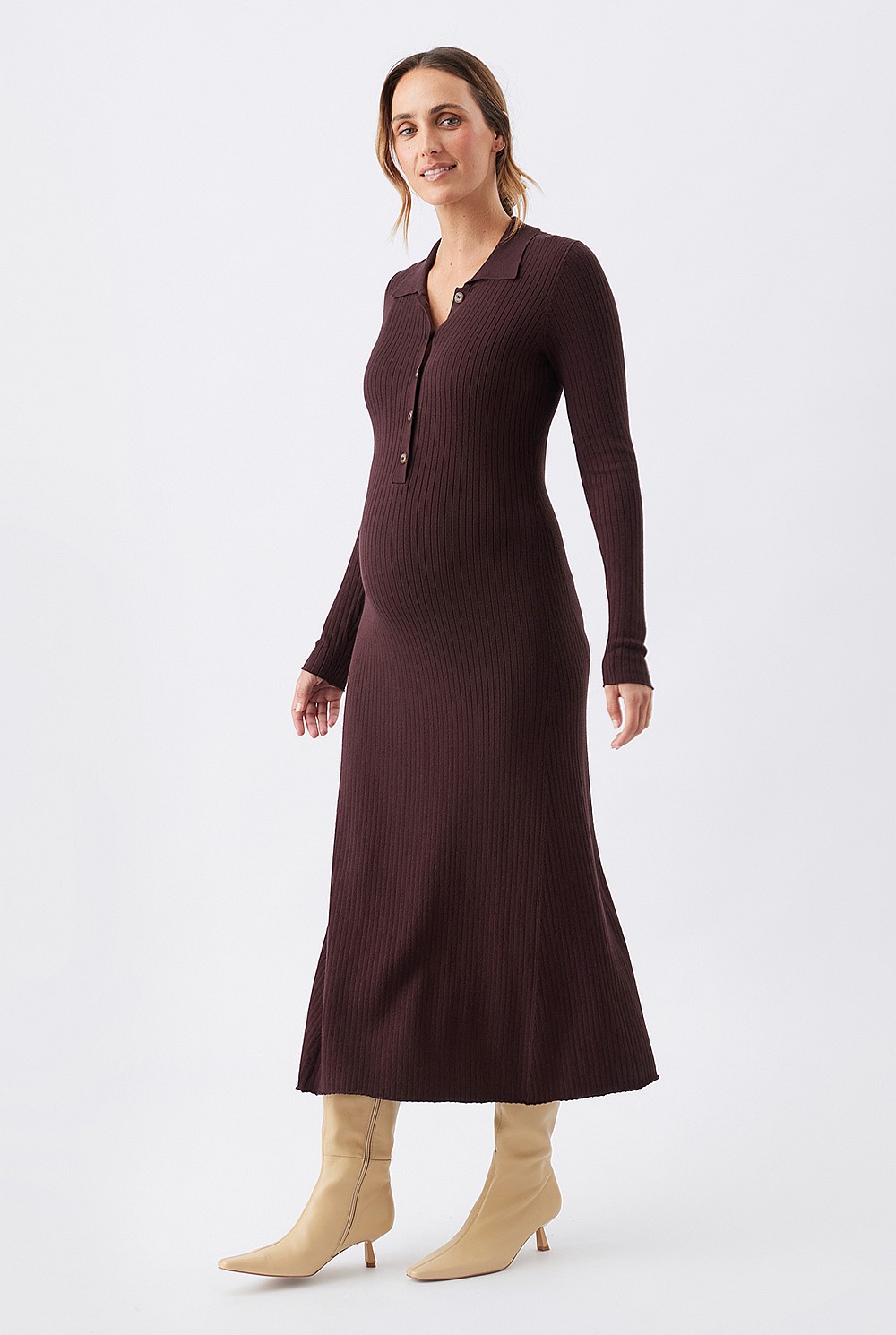 Hollie Polo Knit Maternity Dress