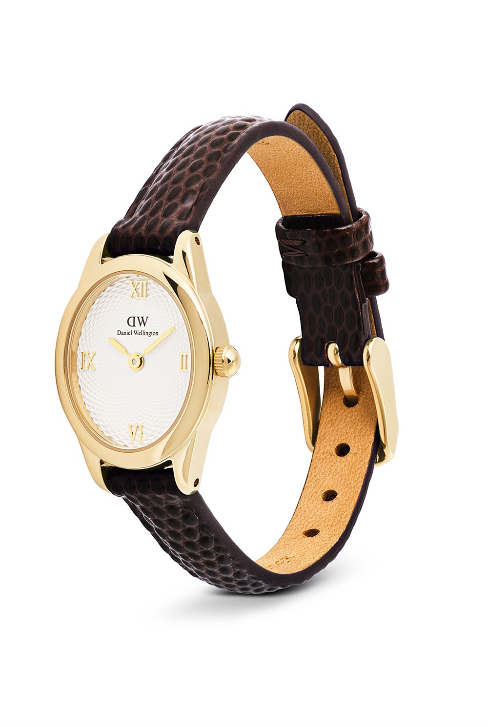 Ophelia Mini Brown Leather & Gold Watch