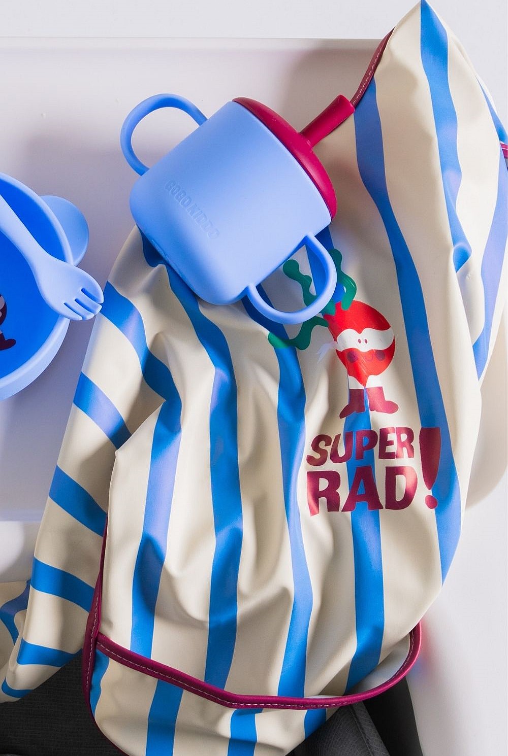 All-covered Smock Bib - Super Rad Blue