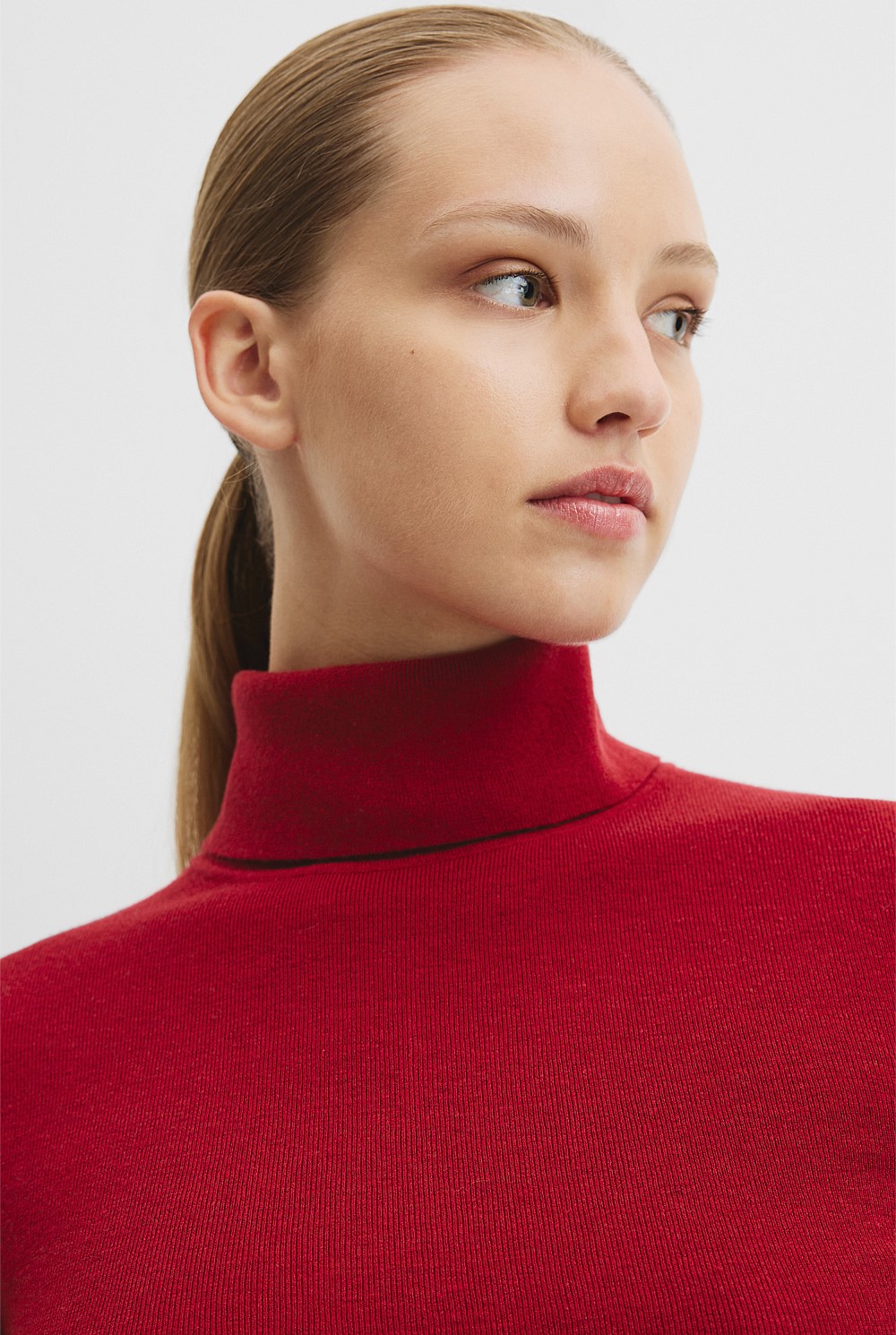 Wool Silk Roll Neck