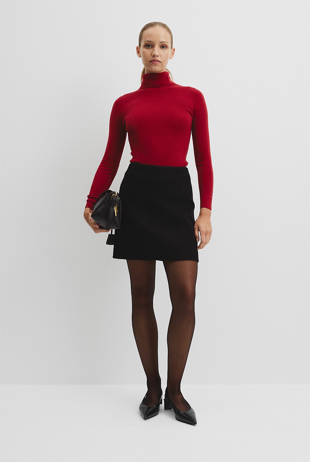Wool Silk Roll Neck
