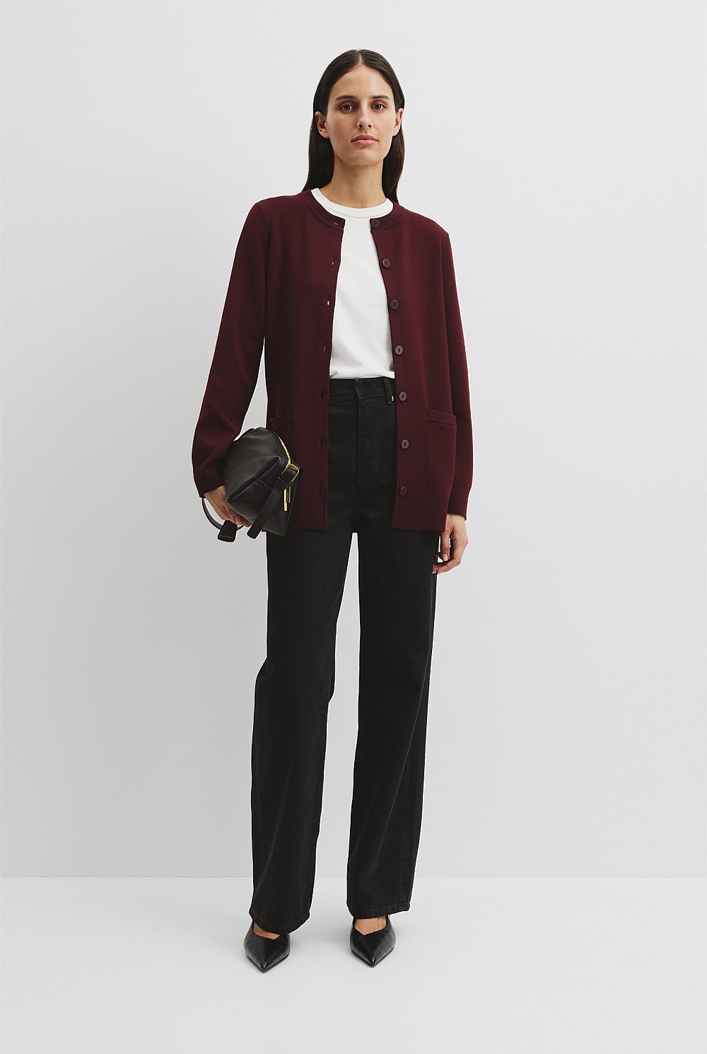 Compact Wool Longline Cardigan