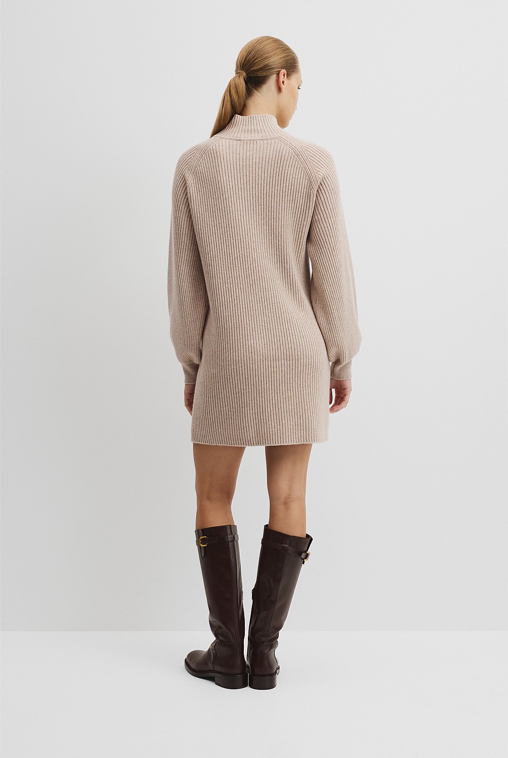 Australian Cotton Blend Knit Mini Dress