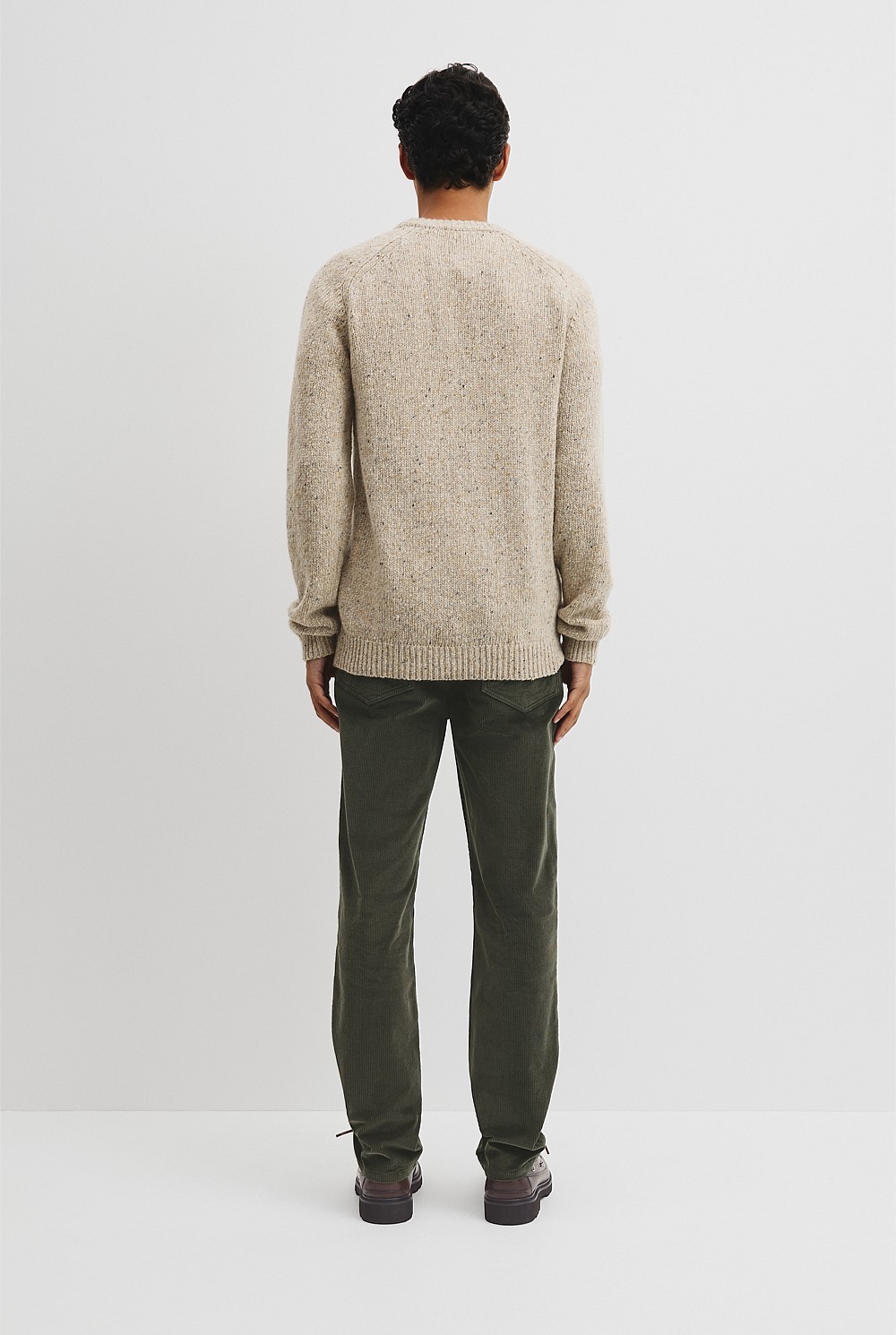 Merino Nep Wool Blend Crew Neck Knit