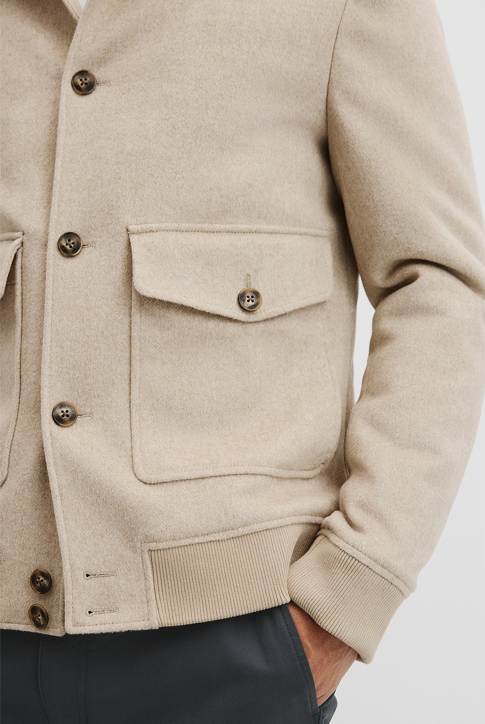 Herringbone Button Jacket