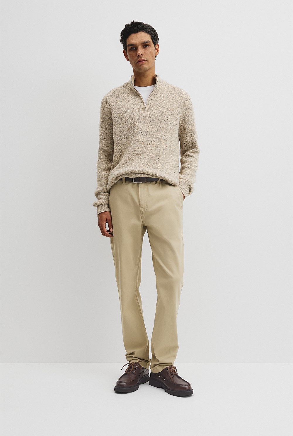 Merino Nep Quarter Zip Knit