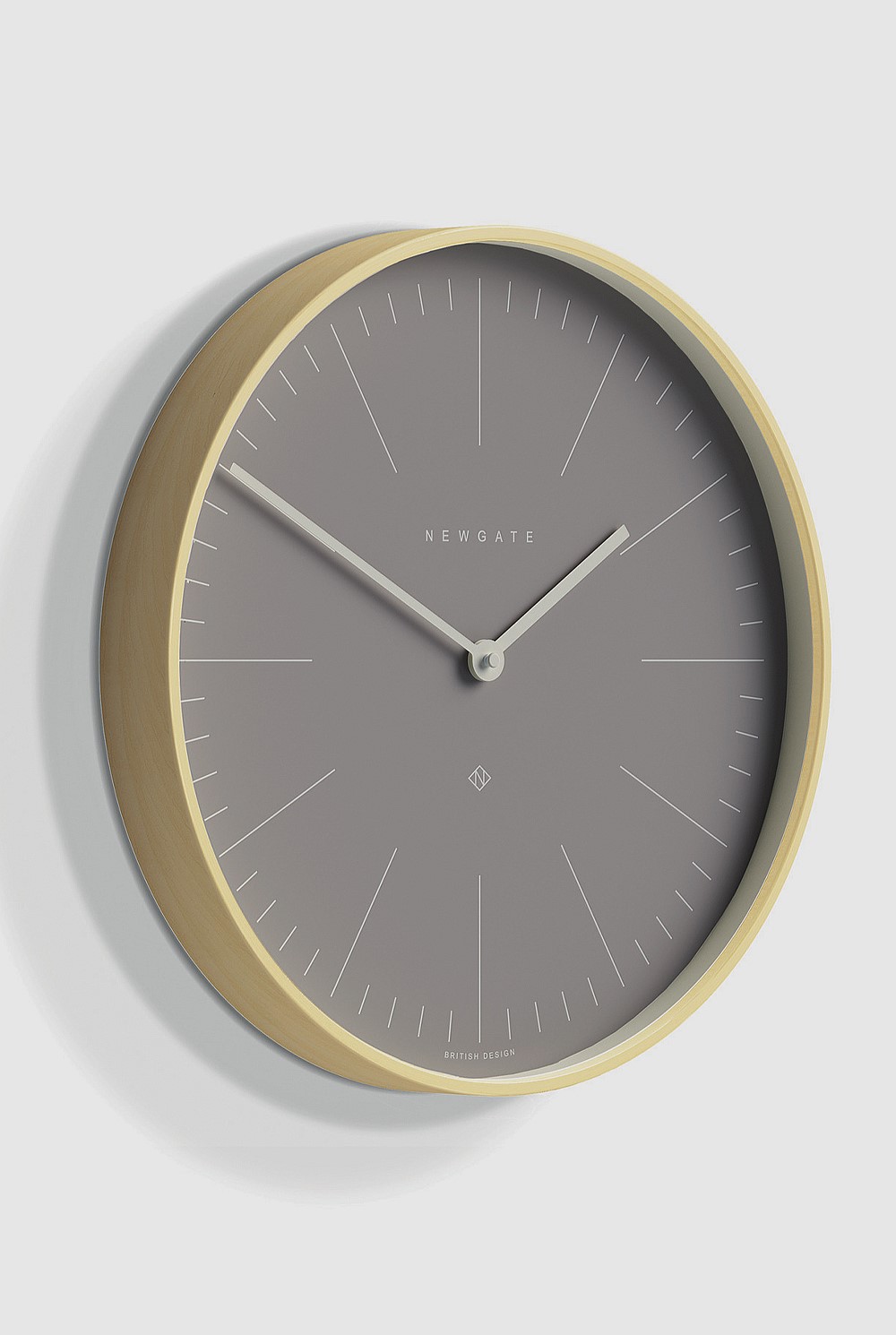 Mr Clarke Clock - Pale Wood Clay Grey Dial