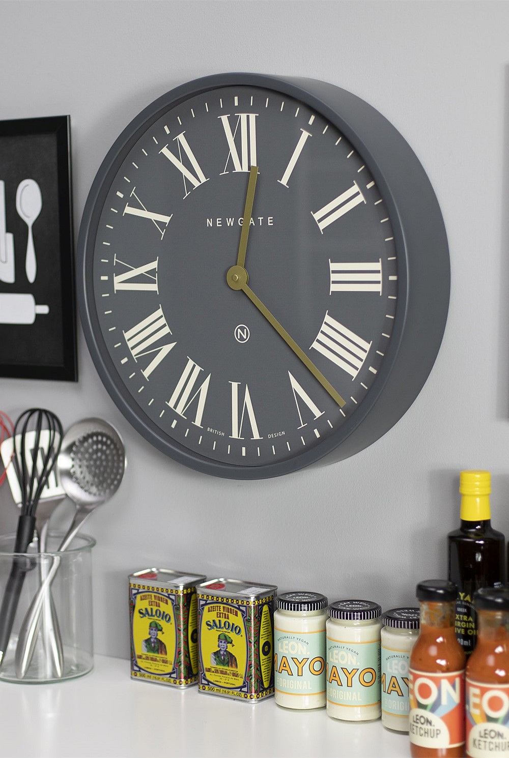 Mr Butler Wall Clock - Moonstone Grey Reverse Dial