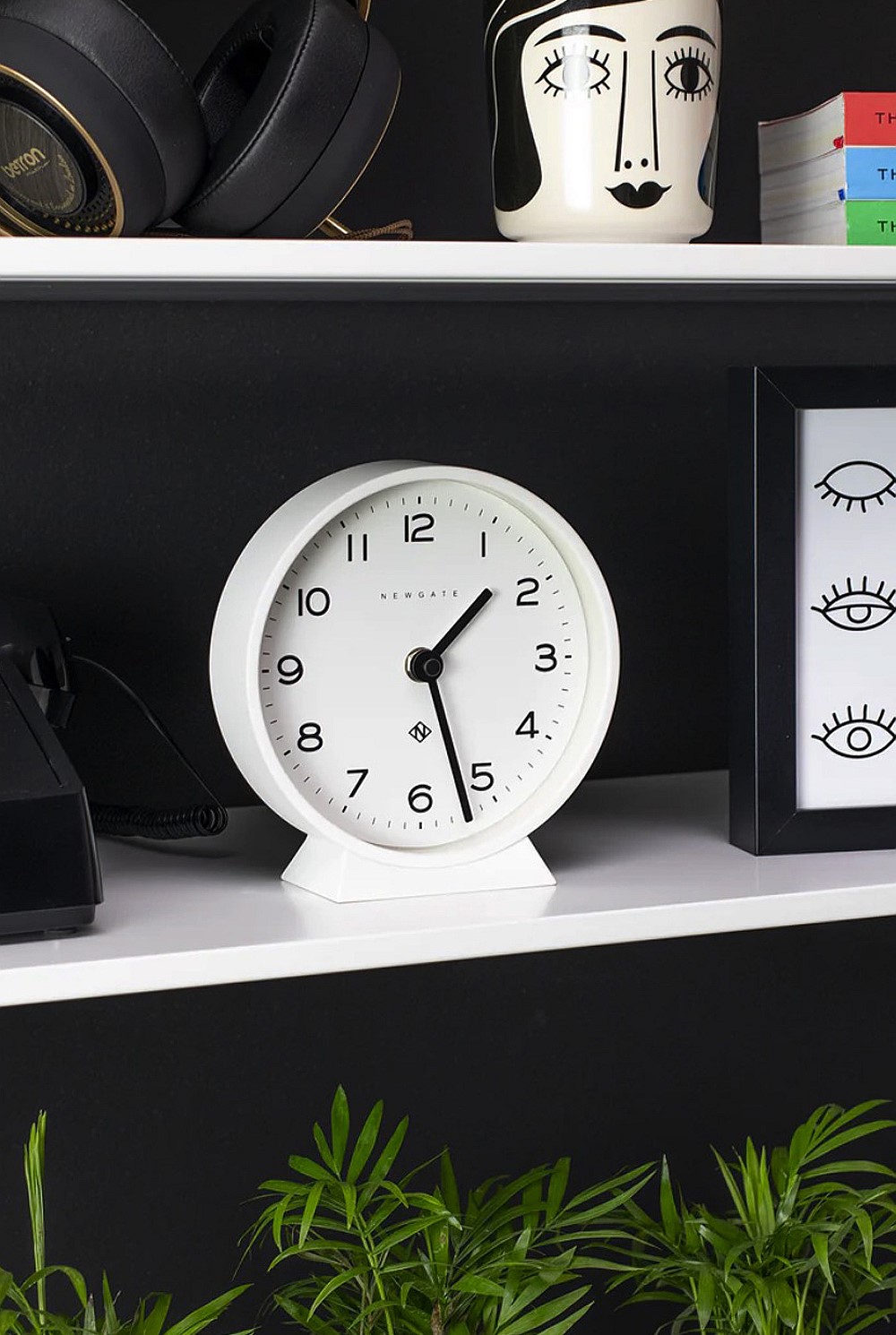 M Mantel Clock - Pebble White
