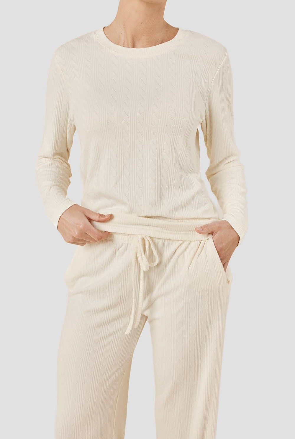 Ellie Lightweight Velour Cable Knit Set