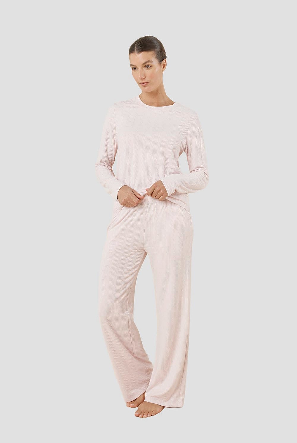 Ellie Lightweight Velour Cable Knit Set
