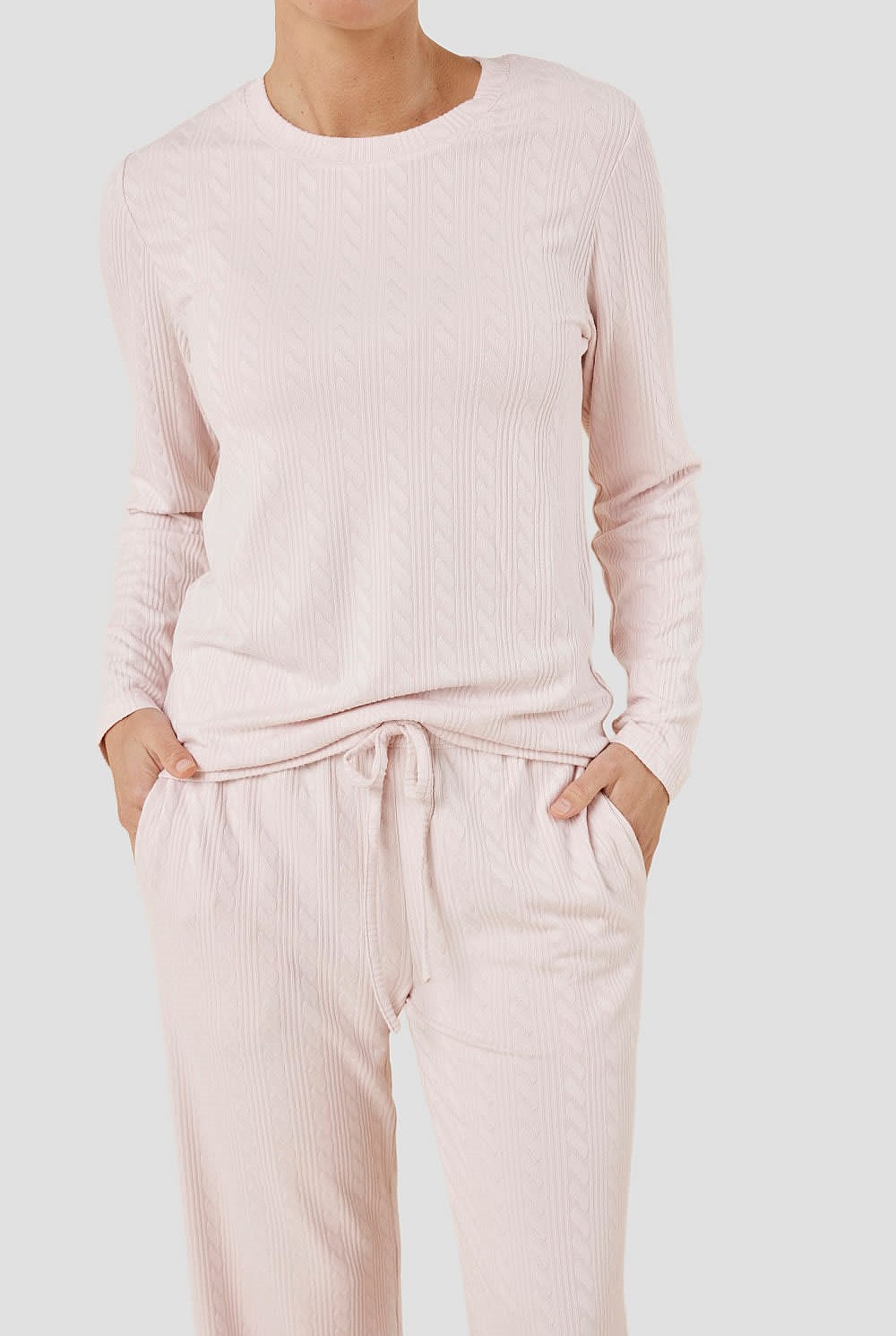 Ellie Lightweight Velour Cable Knit Set