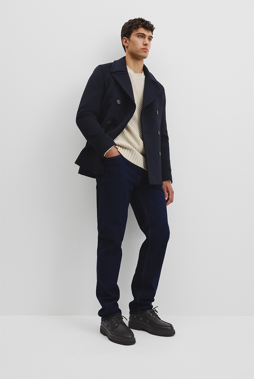 Wool Blend Pea Coat
