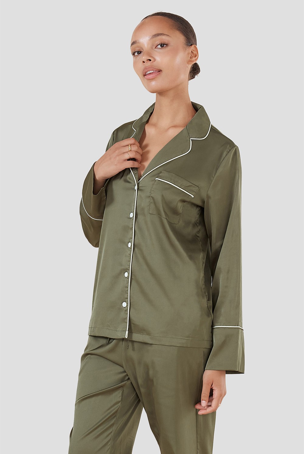 Luella Olive Silky Satin Pj Set