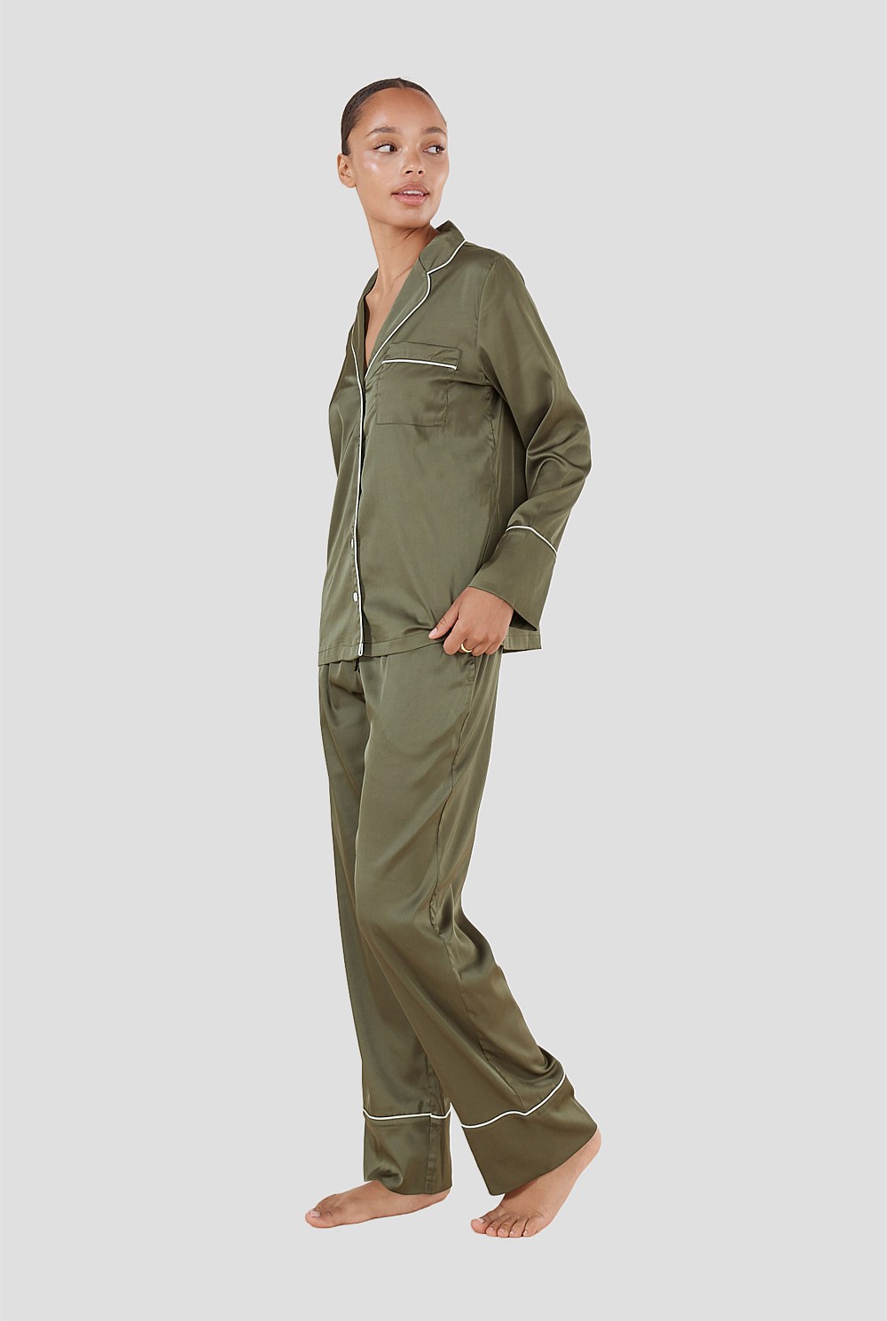 Luella Olive Silky Satin Pj Set