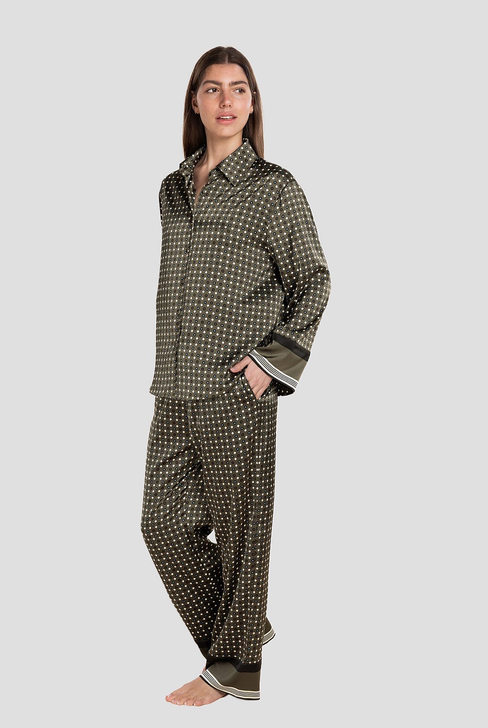 Scarlett Printed Silky Satin Pj Set