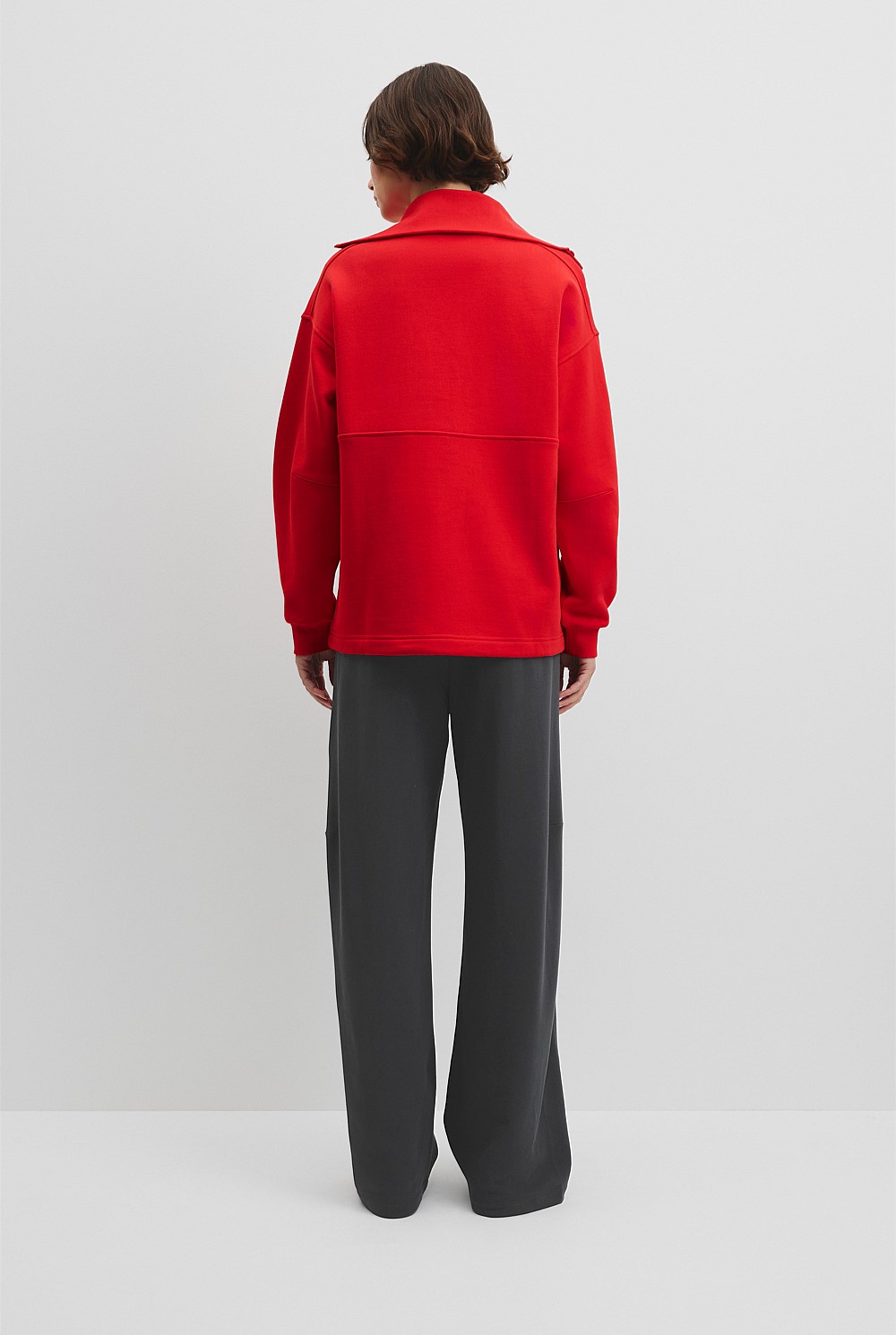 Australian Cotton Zip Neck Placket Sweat