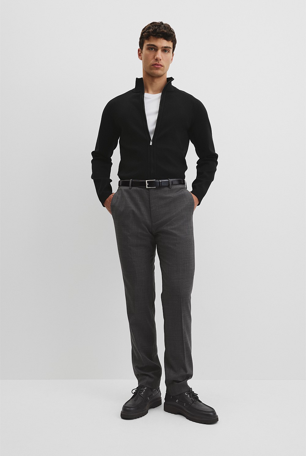 Australian Cotton Silk Blend Zip Through Knit Jacket
