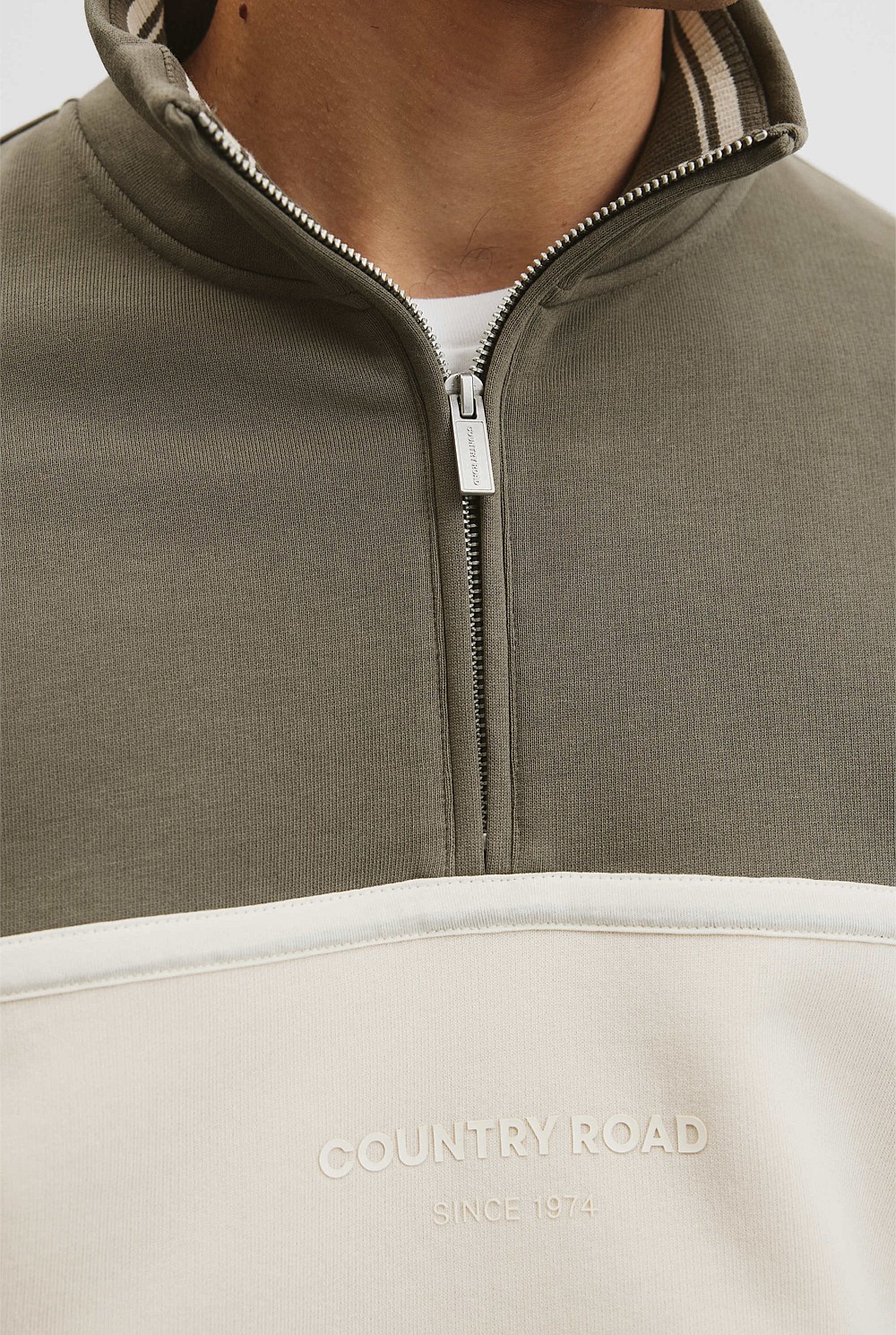 Australian Cotton Modern Logo Quarter Zip Sweat