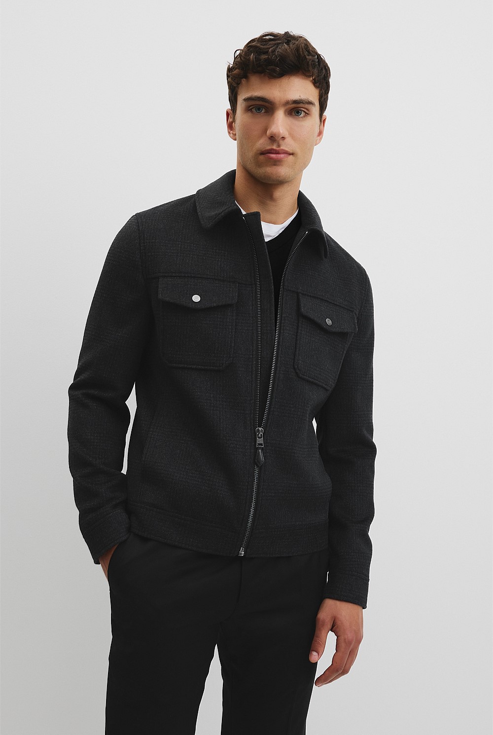 Check Zip Through Jacket