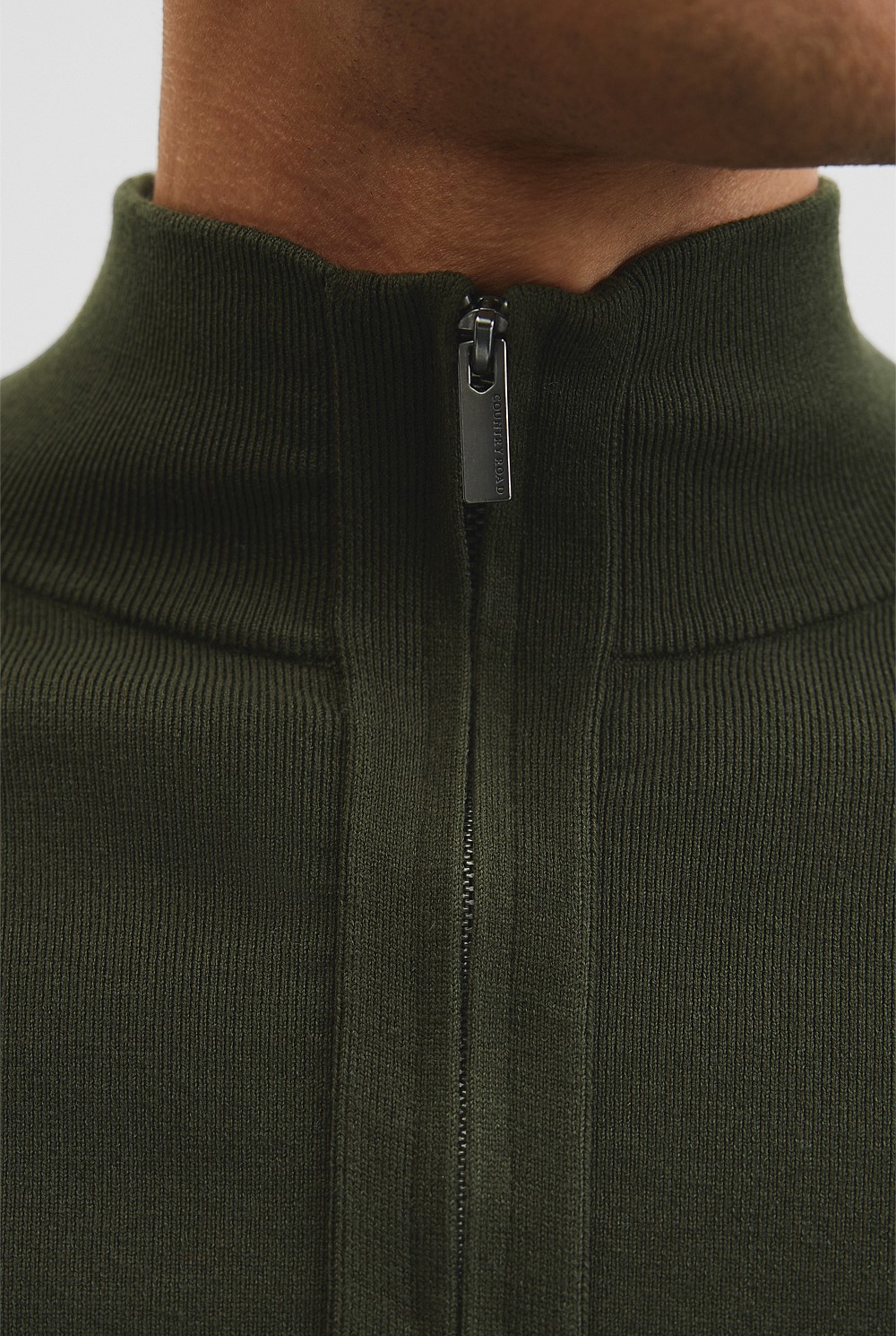 Australian Cotton Silk Blend Zip Through Knit Jacket