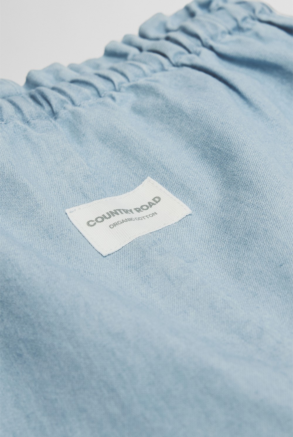 Scalloped Chambray Pant