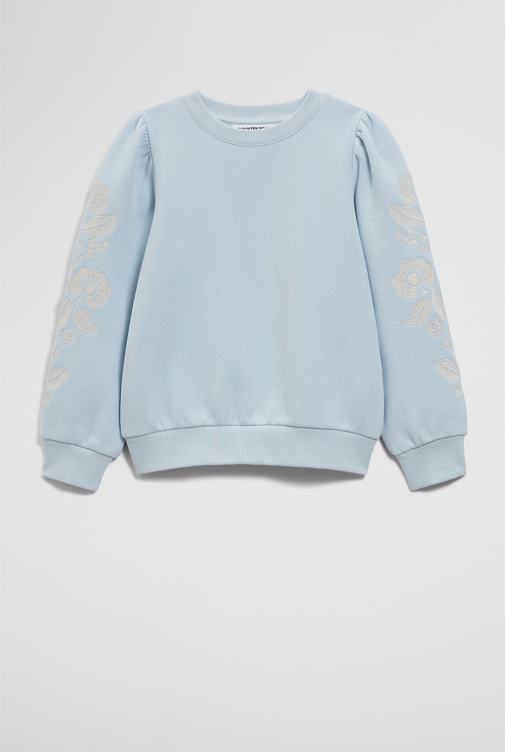 Australian Cotton Embroidered Sleeve Sweat