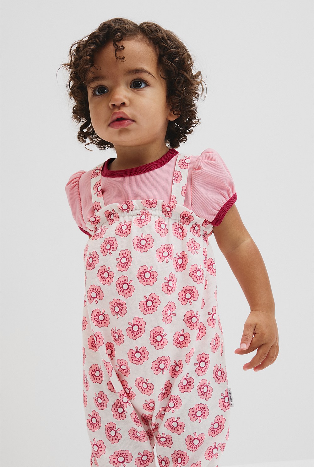 Short Sleeve Printed Overall Set