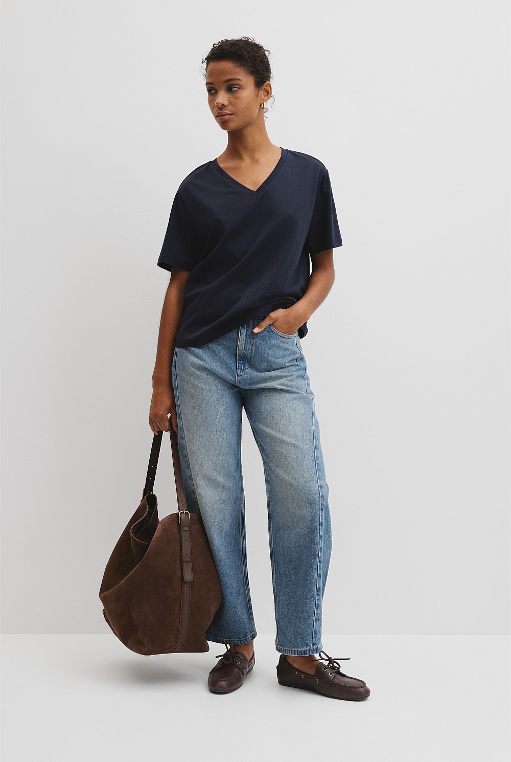 Australian Cotton V-Neck Neck T-Shirt