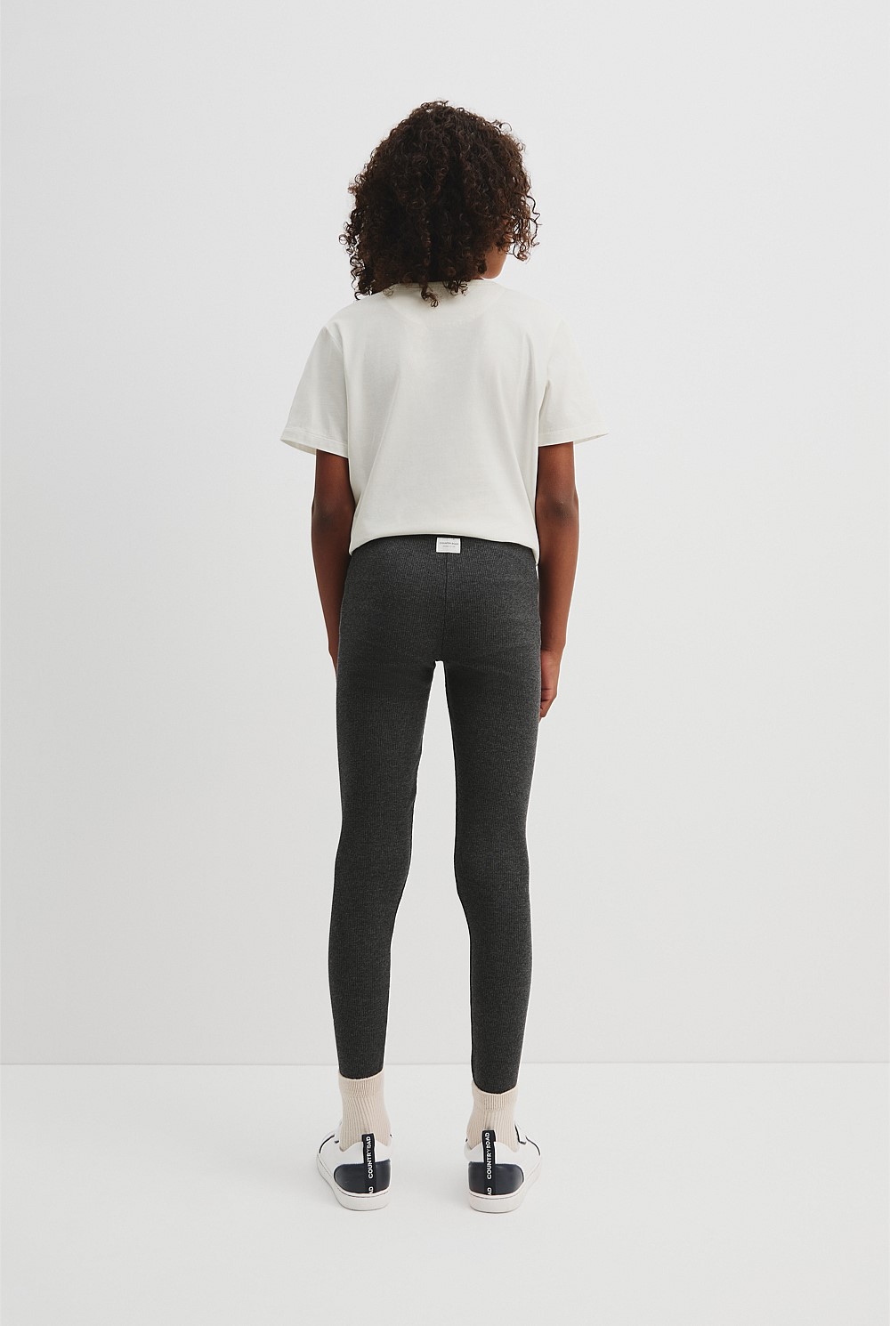 Organically Grown Cotton Blend Solid Rib Legging