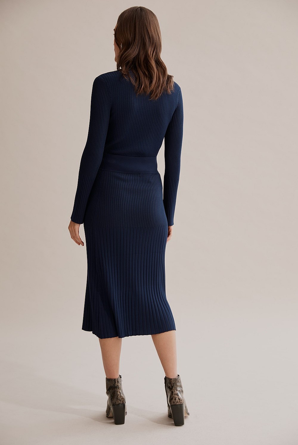 Pleat Rib Knit Skirt