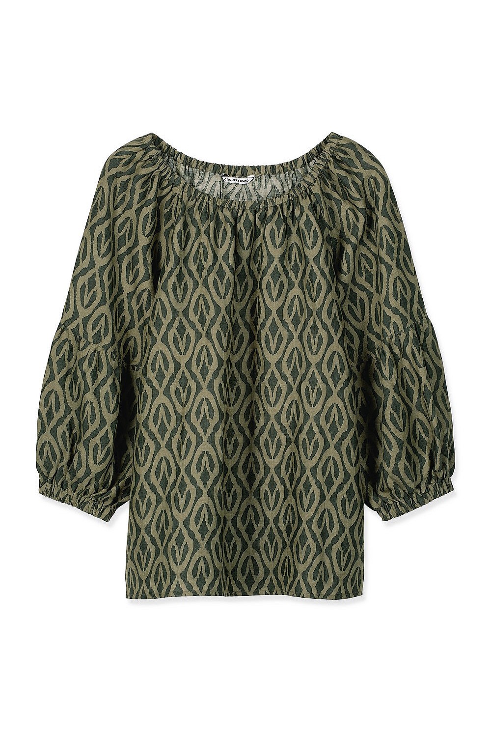 Elastic Neckline Blouse