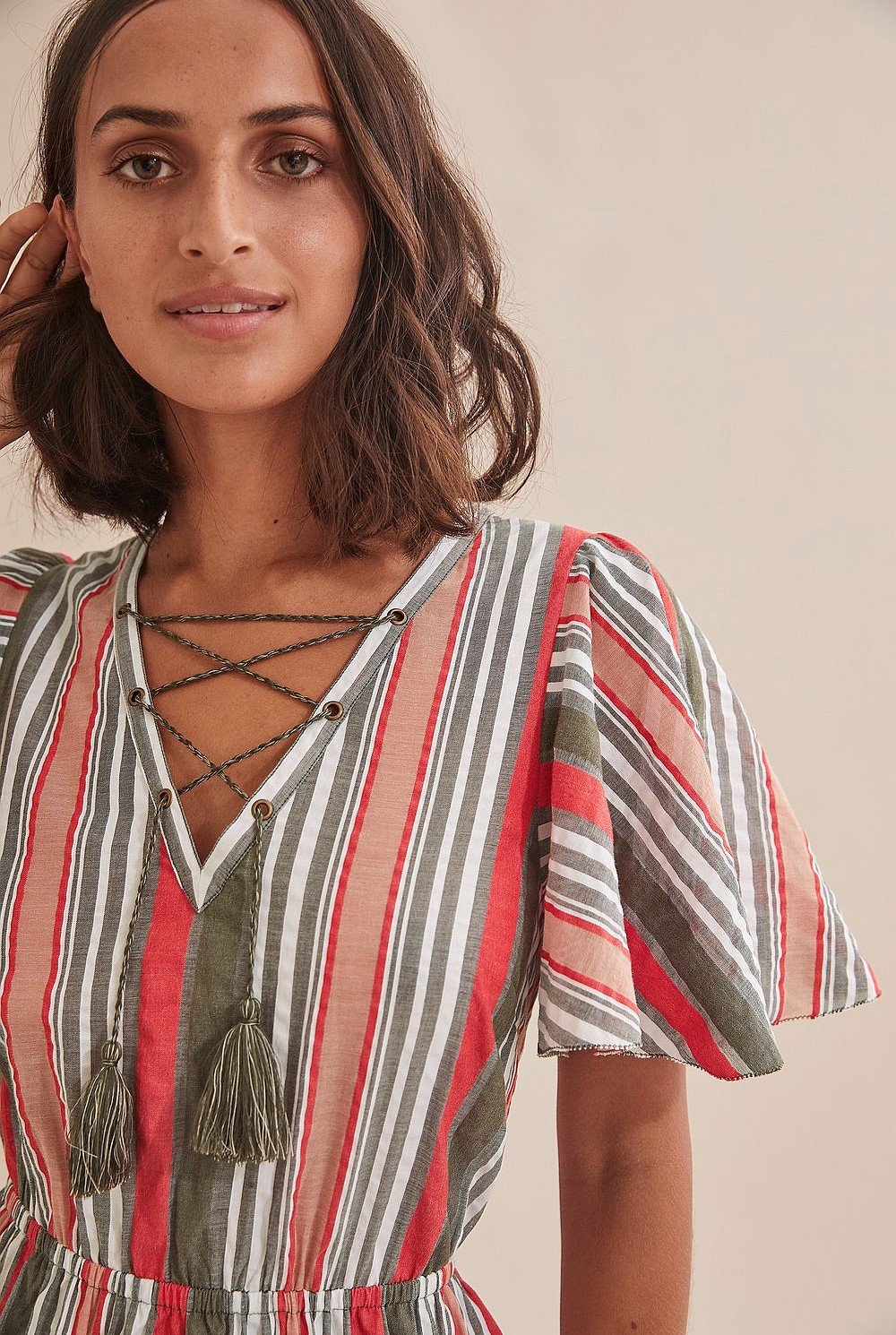 Seersucker Stripe Maxi Dress