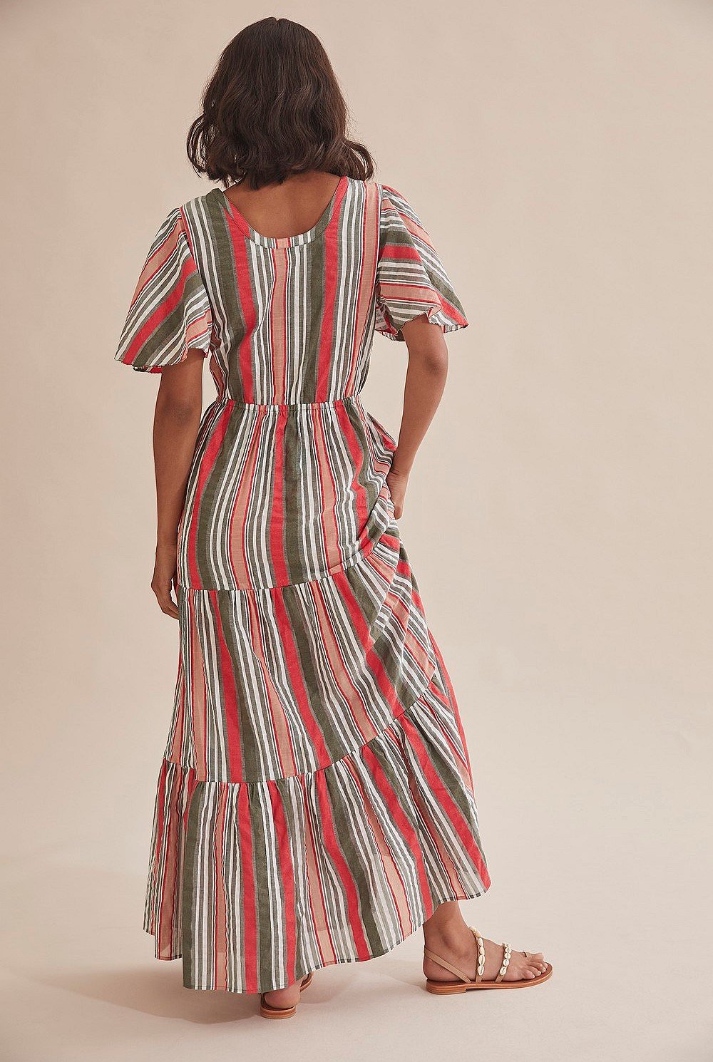 Seersucker Stripe Maxi Dress