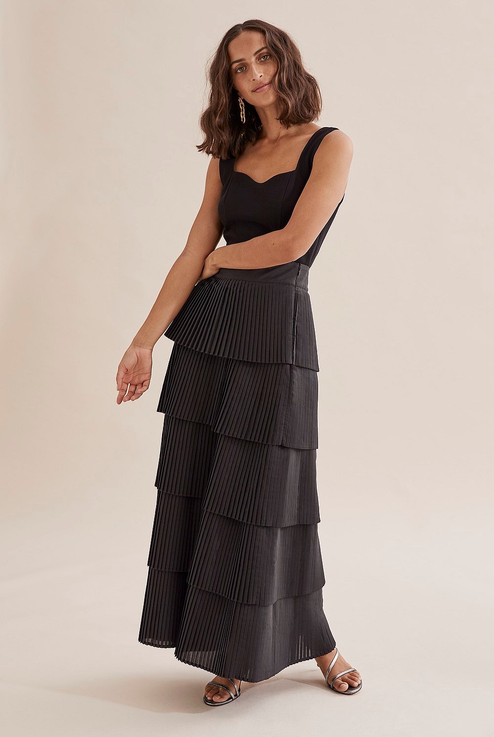 Tiered Midi Skirt