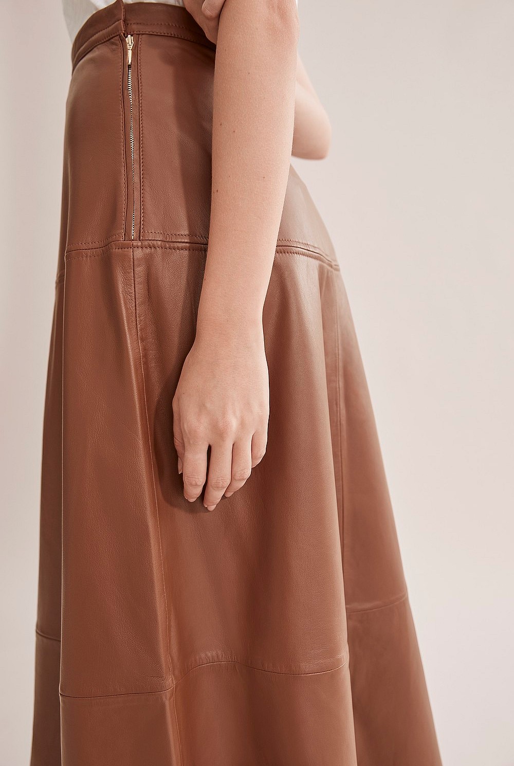 Leather A-Line Skirt