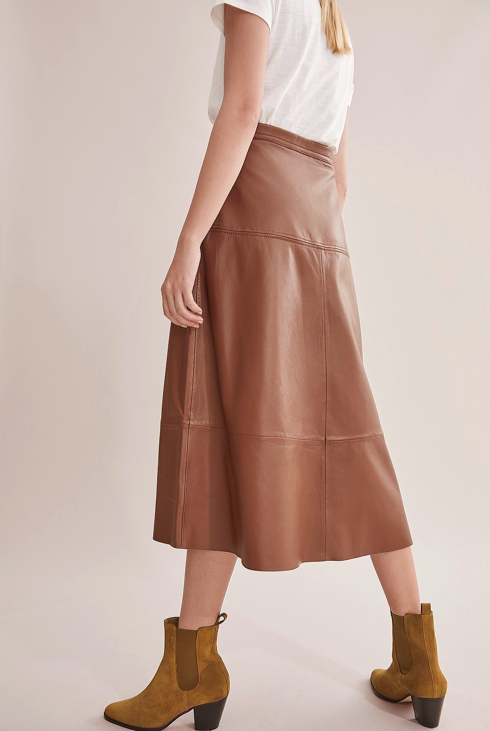 Leather A-Line Skirt