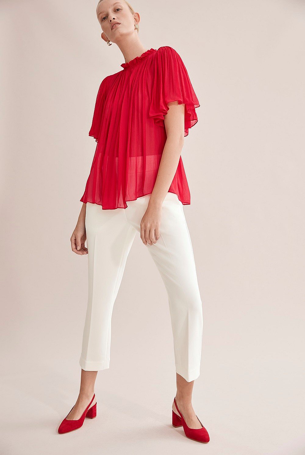 Ruffle Sleeve Blouse