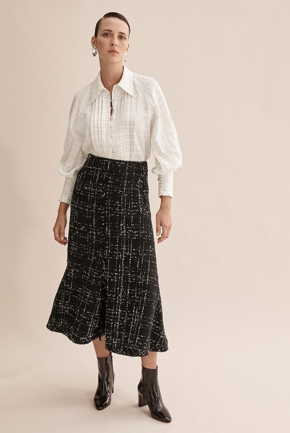 Tweed Midi Skirt