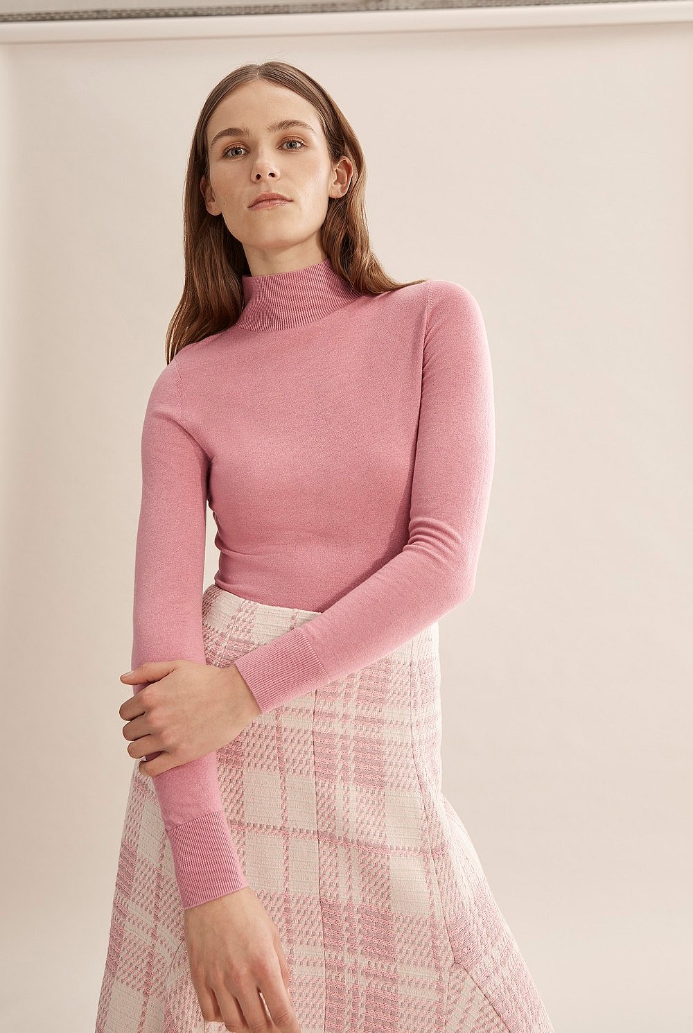 Merino Wool Silk Long Sleeve Knit
