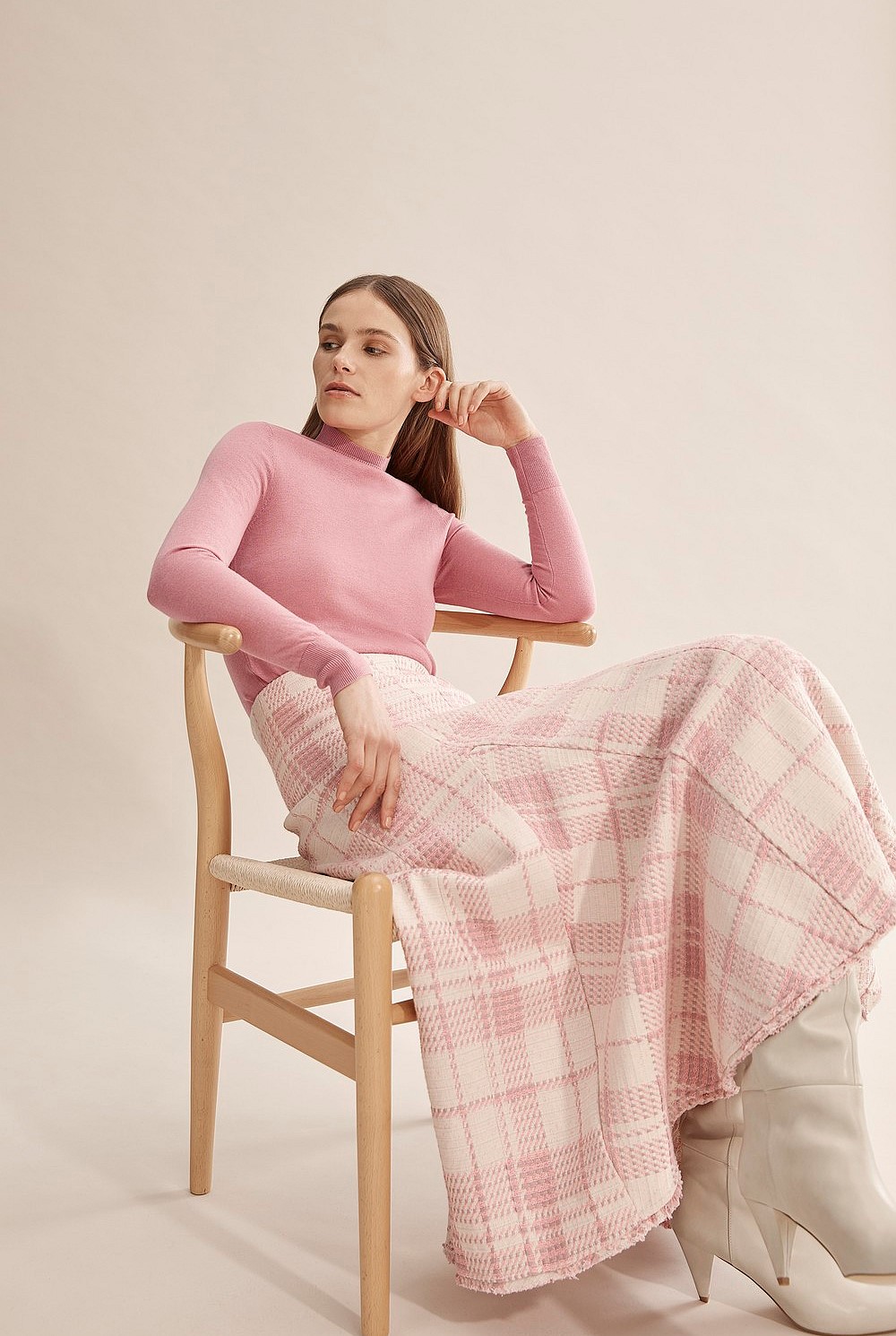Merino Wool Silk Long Sleeve Knit
