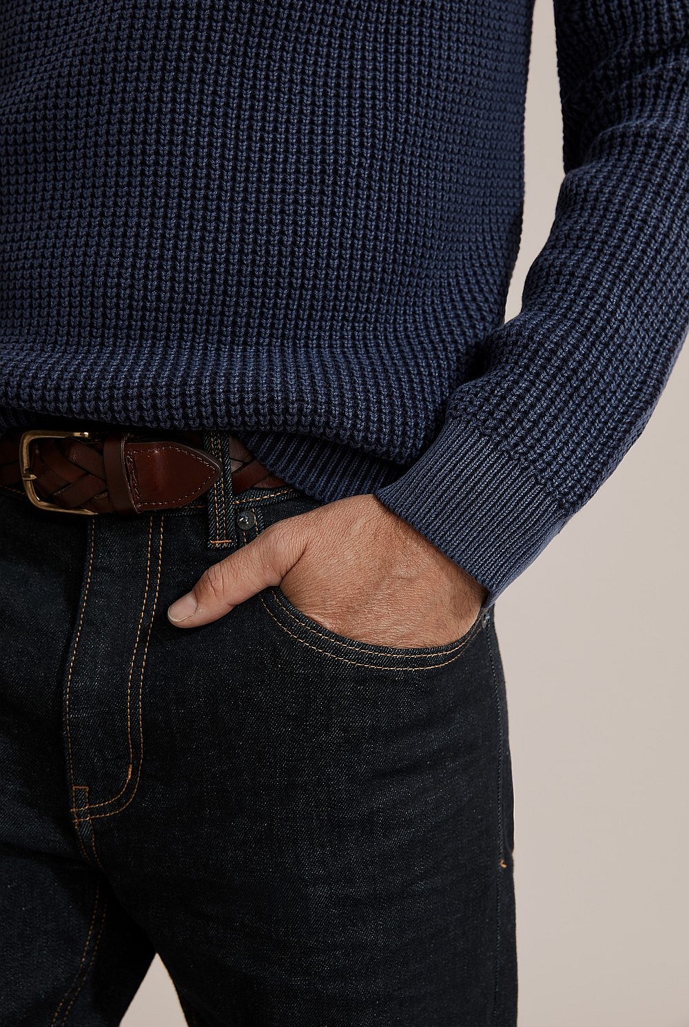 Waffle Cotton Crew Knit