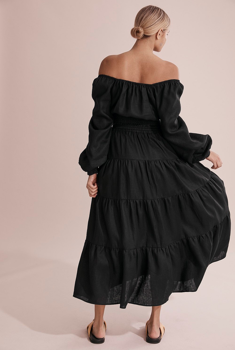 Linen Tiered Maxi Skirt