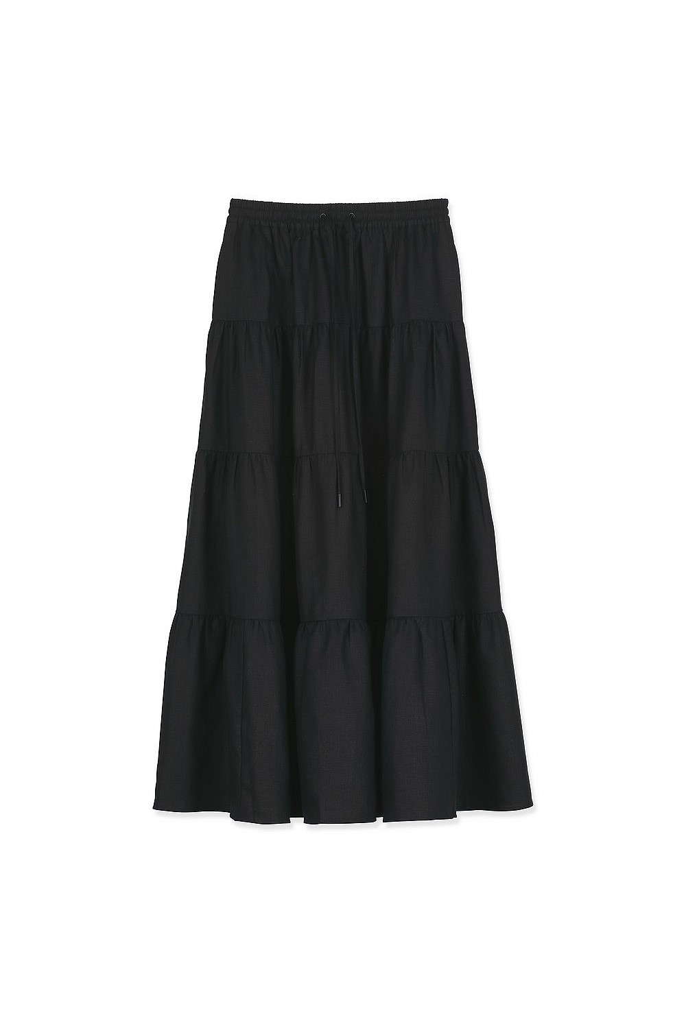 Linen Tiered Maxi Skirt