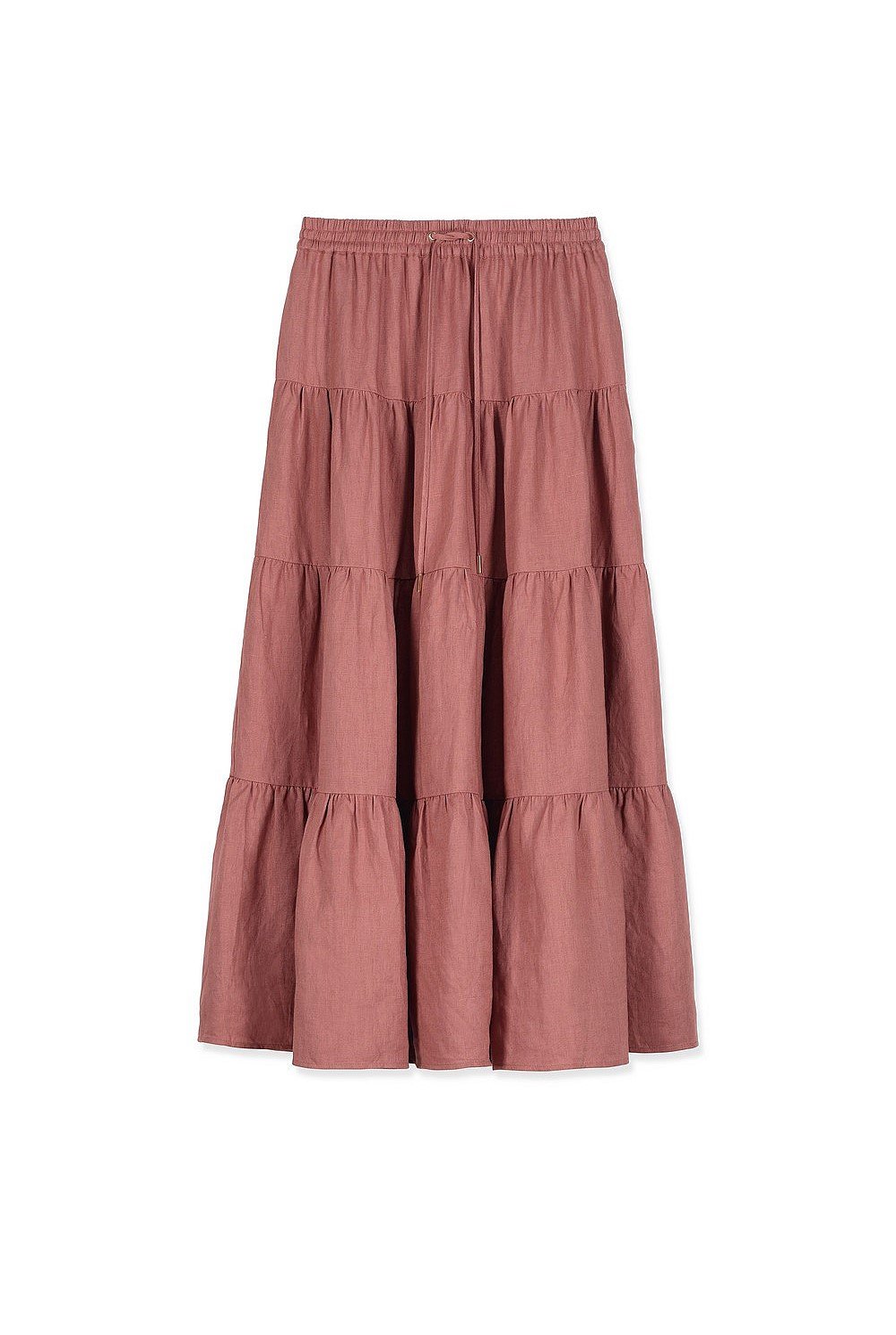 Organically Grown Linen Tiered Maxi Skirt